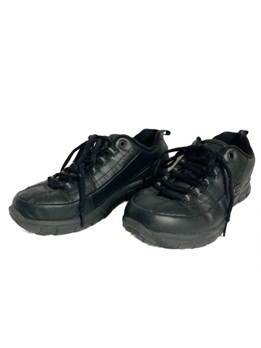 Skechers Work Sure Track Trickel Slip-Resistant Leather Shoes Black US 7 EW